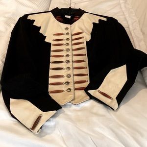 SilverMesa Cowgirl, Indian Western American Suede/cotton Military Jacket, Bones